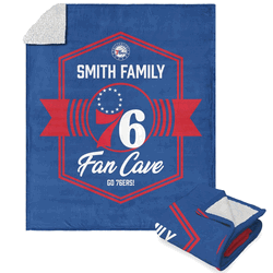 NBA Philadelphia 76ers Dominion Personalized Silk Touch Sherpa Throw Blanket 50X60 Inches