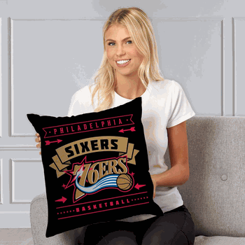 NBA Philadelphia 76ers Hardwood Classic Throw Pillow 18x18 Inches