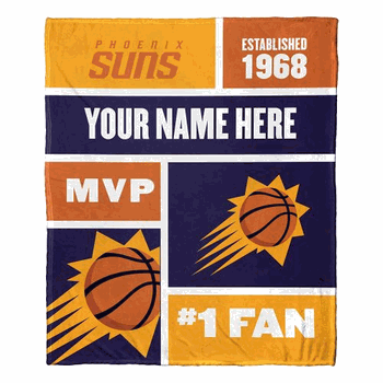 NBA Phoenix Suns Colorblock Personalized Silk Touch Throw Blanket 50x60 Inches