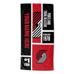 NBA Portland Trail Blazers Colorblock Personalized Beach Towel 30x60 Inches