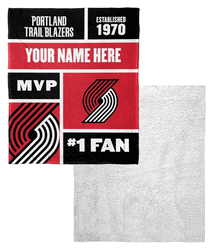 NBA Portland Trail Blazers Colorblock Personalized Silk Touch Sherpa Throw Blanket 50x60 Inches
