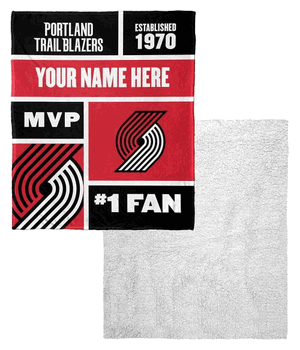 NBA Portland Trail Blazers Colorblock Personalized Silk Touch Sherpa Throw Blanket 50x60 Inches