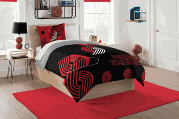 NBA Portland Trail Blazers Hexagon Twin Comforter Set