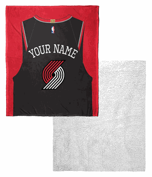 NBA Portland Trail Blazers Jersey Personalized Silk Touch Sherpa Throw Blanket