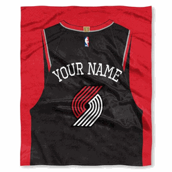 NBA Portland Trail Blazers Jersey Personalized Silk Touch Throw Blanket 50 x 60 Inches