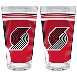 NBA Portland Trailblazers 2pc Pint Glass Set