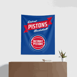 NBA Premium Detroit Pistons Printed Wall Hanging 34in x 40in
