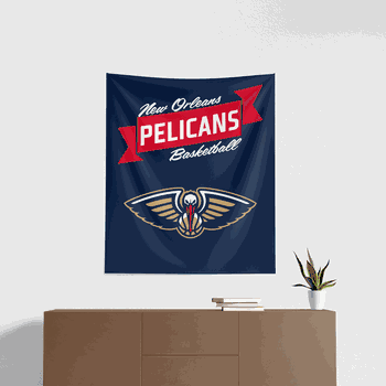 NBA Premium New Orleans Pelicans Printed Wall Hanging 34in x 40in