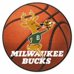 NBA Retro Milwaukee Bucks Basketball Rug - 27in. Diameter
