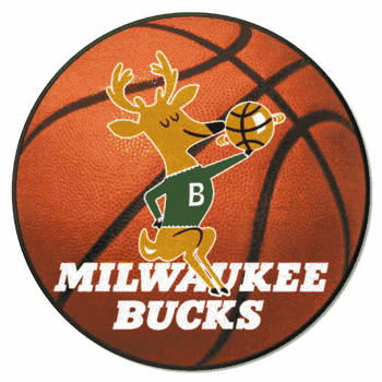 NBA Retro Milwaukee Bucks Basketball Rug - 27in. Diameter