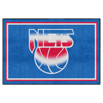 NBA Retro New Jersey Nets 5ft. x 8 ft. Plush Area Rug