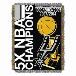 NBA San Antonio Spurs Commemorative Series Tapestry Throw Blanket 48x60 Inches
