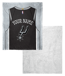 NBA San Antonio Spurs Jersey Personalized Silk Touch Sherpa Throw Blanket 50x60 Inches
