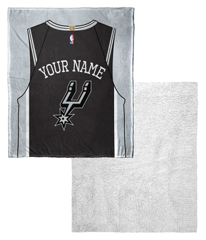 NBA San Antonio Spurs Jersey Personalized Silk Touch Sherpa Throw Blanket 50x60 Inches