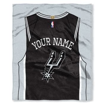 NBA San Antonio Spurs Jersey Personalized Silk Touch Throw Blanket 50x60 Inches