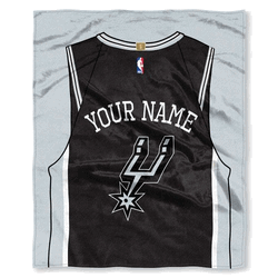 NBA San Antonio Spurs Jersey Personalized Silk Touch Throw Blanket 50x60 Inches