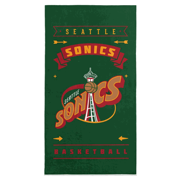 NBA Seattle Supersonics Hardwood Classics Beach Towel 30x60 Inches
