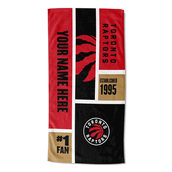 NBA Toronto Raptors Colorblock Personalized Beach Towel 30x60 Inches