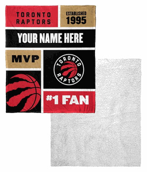 NBA Toronto Raptors Colorblock Personalized Silk Touch Sherpa Throw Blanket 50x60 Inches