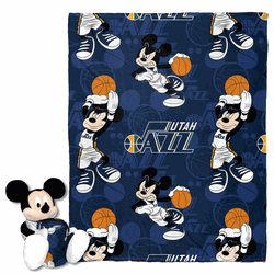 NBA Utah Jazz Basketball Mickey Hugger Pillow & Silk Touch Throw Blanket Set