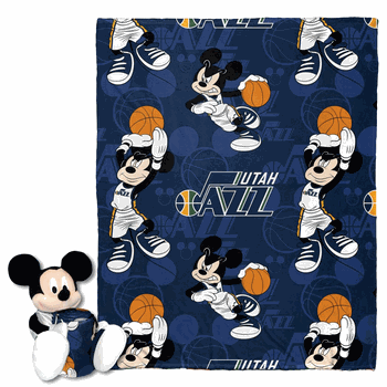 NBA Utah Jazz Basketball Mickey Hugger Pillow & Silk Touch Throw Blanket Set