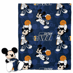NBA Utah Jazz Basketball Mickey Hugger Pillow & Silk Touch Throw Set