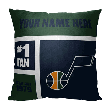 NBA Utah Jazz Colorblock Personalized Throw Pillow 18x18 Inches