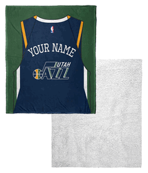 NBA Utah Jazz Jersey Personalized Silk Touch Sherpa Throw Blanket 50x60 Inches