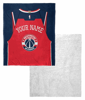 NBA Washington Wizards Jersey Personalized Silk Touch Sherpa Throw Blanket 50x60 Inches