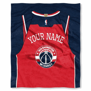 NBA Washington Wizards Jersey Personalized Silk Touch Throw Blanket