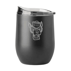 NC State 16oz Black Etch Powder Coat Curved Bev