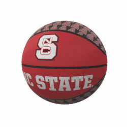 NC State Repeating Logo Mini-Size Rubber Basketball