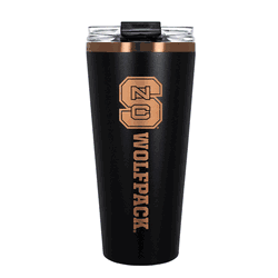 NC State Wolfpack 32oz Black and Copper Big Slim with Straw