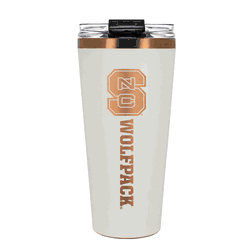 NC State Wolfpack 32oz Crème and Copper Big Slim Tumbler with Straw
