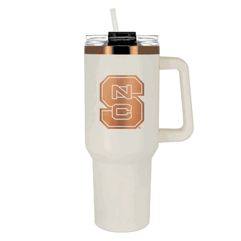 NC State Wolfpack 40oz Crme and Copper Colossus Travel Mug with Straw
