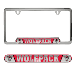 NC State Wolfpack Embossed License Plate Frame, 6.25in x 12.25in