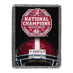 NCAA 2020 National Football Champions Alabama Crimson Tide Tapestry Woven Throw