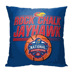 NCAA 2022 National Basketball Champions Kansas Jayhawks Throw Pillow 18x18 Inches