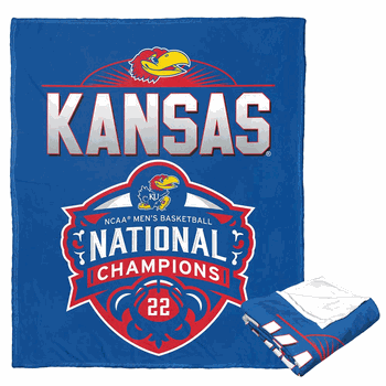 NCAA 2022 NCAA National Basketball Champions Kansas Jayhawks Silk Touch Throw Blanket 50x60 Inches