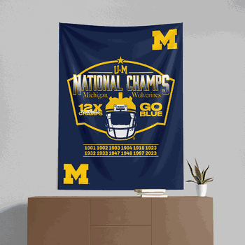 NCAA 2023 FBC Nameplate Michigan Wolverines Printed Wall Hanging