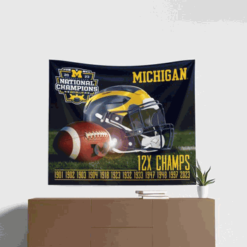 NCAA 2023 FBC Training Michigan Wall Hanging 50x60 Inches