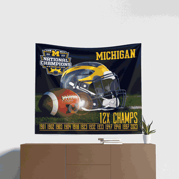 NCAA 2023 FBC Training Michigan Wolverines Printed Wall Hanging