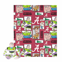 NCAA Alabama Crimson Tide Disney Toy Story Buzz Lightyear Cameo Hugger Pillow & Silk Touch Throw Blanket Set 40x50 Inches