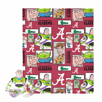 NCAA Alabama Crimson Tide Disney Toy Story Buzz Lightyear Cameo Hugger Pillow & Silk Touch Throw Blanket Set 40x50 Inches
