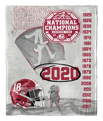 NCAA Alabama Crimson Tide NCAA National Football 18X Champions Silk Touch Throw Blanket 50x60 Inches Blanket