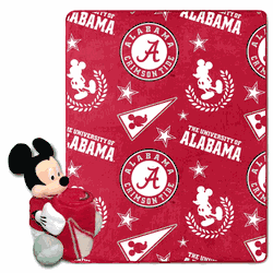 NCAA Alabama Crimson Tide Pennant Mickey Hugger Pillow & Silk Touch Throw Set
