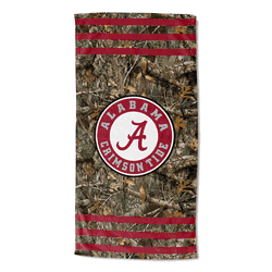 NCAA Alabama Crimson Tide Real Tree Stripes Beach Towel