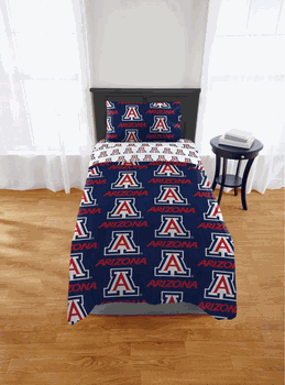 NCAA Arizona Wildcats Twin Rotary Bed In A Bag Set