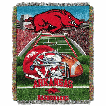 NCAA Arkansas Homefield Advantage Woven Tapestry Throw Blanket 48x60 Inches
