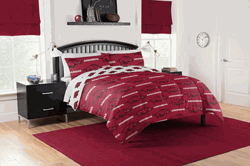 NCAA Arkansas Razorbacks Rotary Queen Bed In A Bag Set